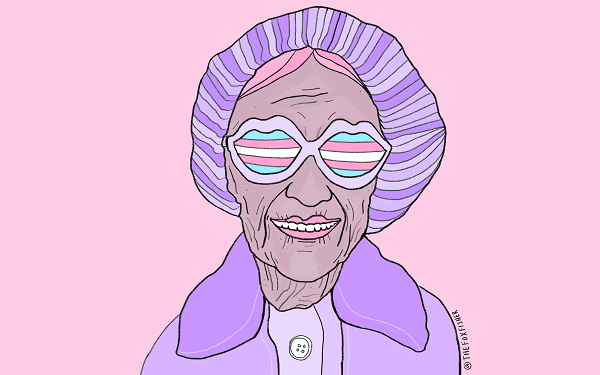 Illustration of older trans woman