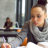 female studying