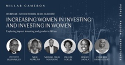 Increasing women in investing and investing in women poster 
