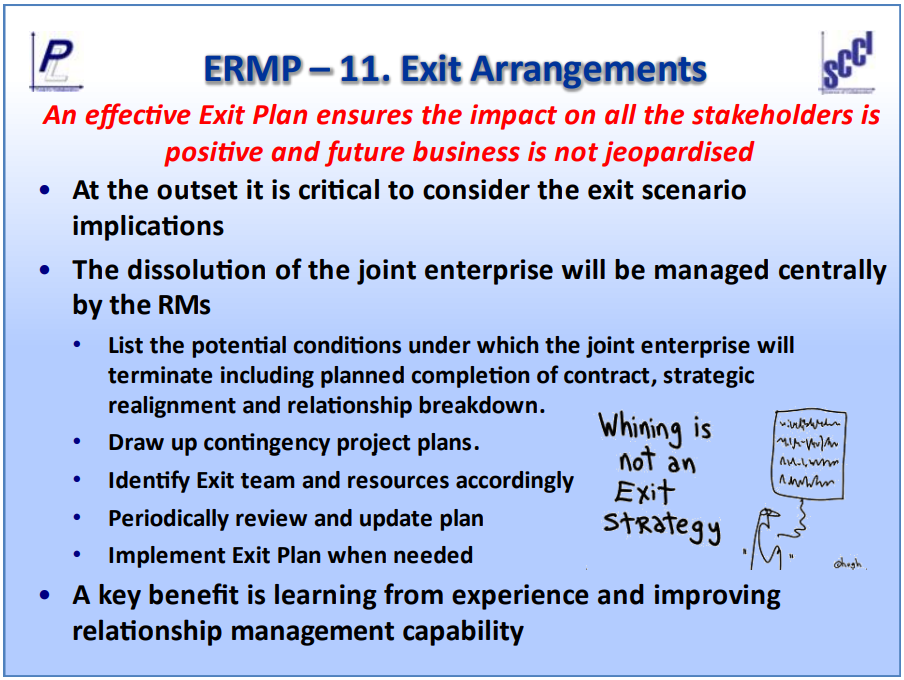 Exit arrangements - an effective exit plan ensures the impact on all the stakeholders is positive and future business is not jeopardised