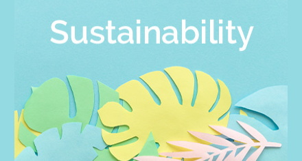 Sustainability with paper cutout leaves