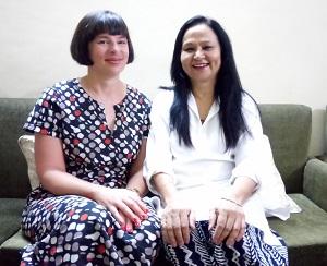 Image of Emma Bell with Sunita Singh Sengupta