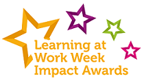 Learning at Work Week Impact Awards logo, which consists of four different coloured stars 