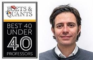Photo of Dr Alessandro Sancino next to the Poets and Quants logo