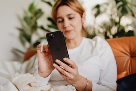 person looking at a mobile device