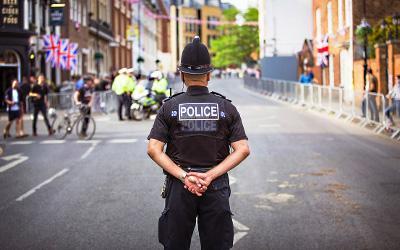 Police officer in street